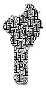 Benin Map Collage of Binary Digits 스톡 일러스트