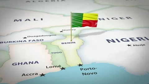 Benin Map Flag 4K Loop Vídeos de archivo 316373852