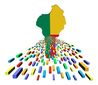 Benin map flag with containers illustration Stock Illustration