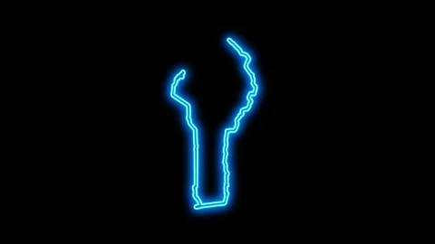 Benin Map Outline Neon Lights Vídeo Stock 332848976