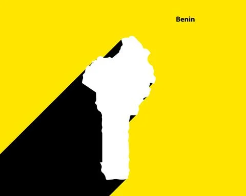 Benin Map on retro poster with long shadow Stock Illustration
