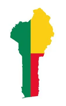 Benin Map SIlhouette With Flag Stock Illustration