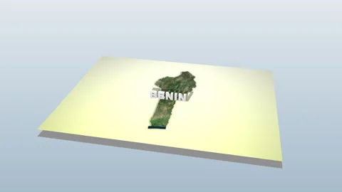 Benin Map Unfolding Stockbeeldmateriaal 284500988