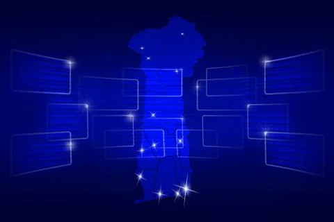 Benin map world map news communication blue Illustrazione stock