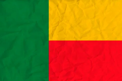 Benin paper  flag Stock Illustration