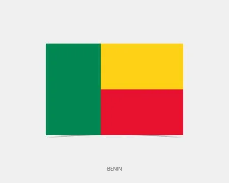 Benin Rectangle flag icon with shadow. Illustrazione stock