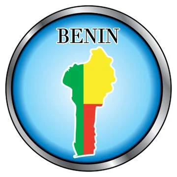 Benin Round Button Stock Illustration