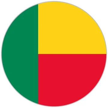 Benin round flag icon Stock Illustration