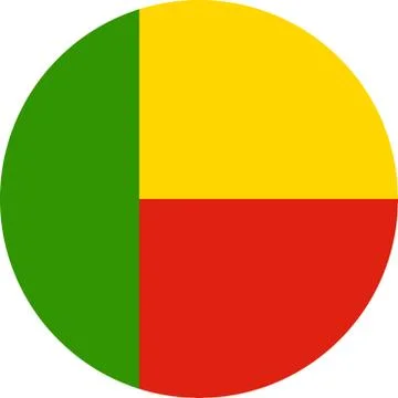 Benin round flag vector illustration Stock Illustration