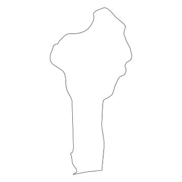 Benin - solid black outline border map of country area. Simple flat vector イラスト素材