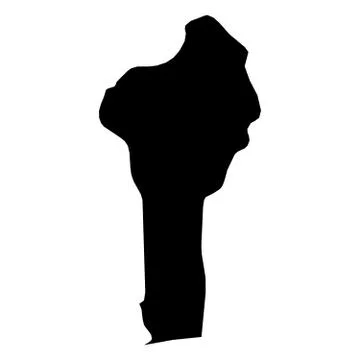 Benin - solid black silhouette map of country area. Simple flat vector Stock Illustration