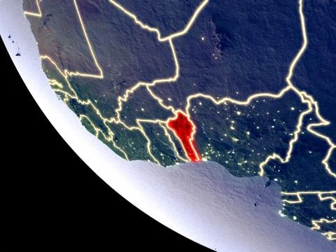 Benin from space on Earth Stock Photos