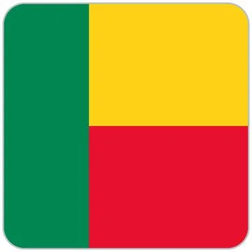 Benin square flag icon Stock Illustration