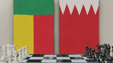 Benin vs Bahrain  at the chessboard. Stock-Footage 257960103