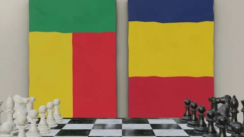 Benin vs Chad  at the chessboard. Stock Footage 257960197