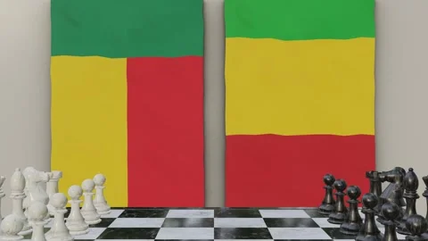 Benin vs Mali  at the chessboard. Video stock 257960510