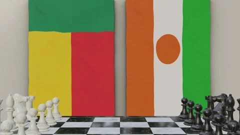 Benin vs Niger  at the chessboard. Stock-Footage 257960575
