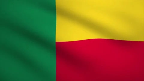 Benin Waving Flag Background Animation. Looping seamless 3D animation. Moti.. Stock Footage 257310127