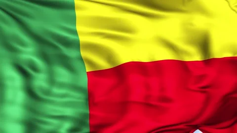 Benin Waving Flag Background Stock Footage 204136088