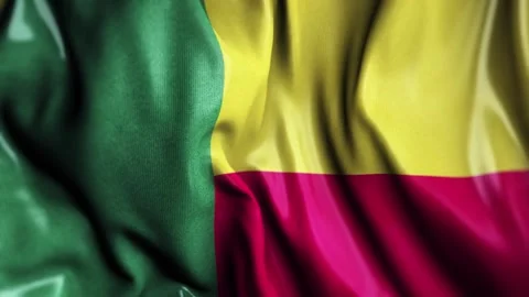 Benin WAVING FLAG Stock Footage 321015784