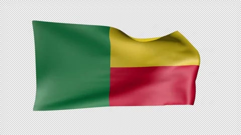 Benin Waving  Flag Transparent Alpha Stock Footage 274046227