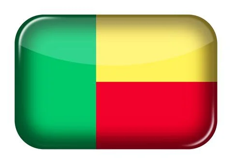 Benin web icon rectangle button 스톡 일러스트