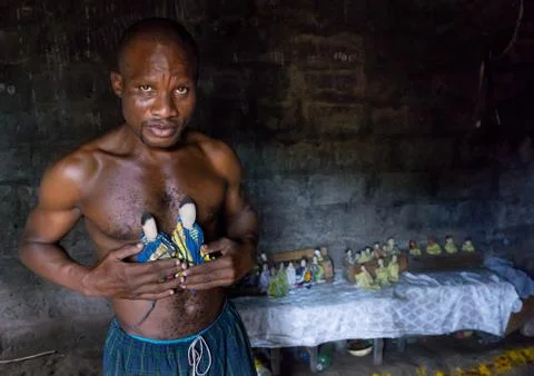 Benin, West Africa, Bopa, mister attobern, the guardian of the nursery hosting Stock Photos