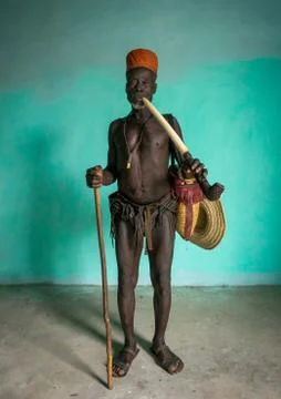 Benin, West Africa, Taneka-Koko, traditional healer called mister tcholi with Stock Photos