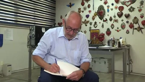 Benito Taibo: "A book is still a provocation", Mexico City, MX - 12 Nov 2023 Video stock 255539318