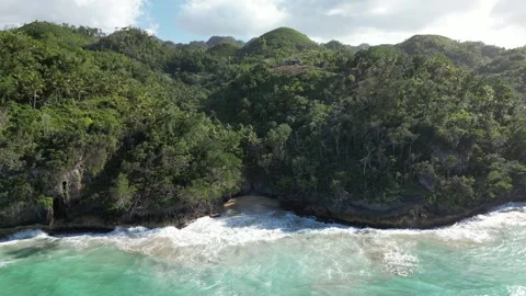 Benjamin-beach-drone-4k-green-cliffs-turquoise-ocean-07 動画素材 317756939