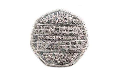 Benjamin Britten fifty pence reverse Stock Photos