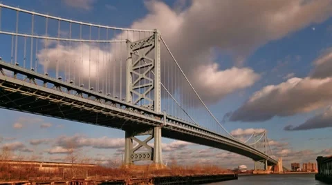 Benjamin Franklin Bridge Time Lapse Vídeo Stock 8650351