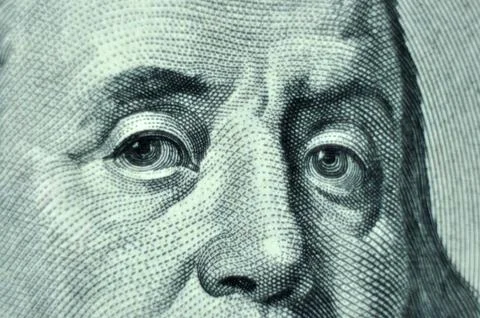 Benjamin franklin closeup Stock Photos