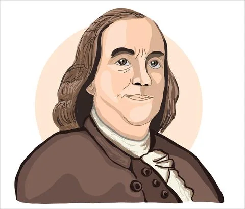 Benjamin franklin. Hand drawn vector portrait Stock-Illustration