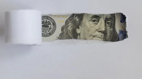 Benjamin Franklin macro peeking through Stock Photos