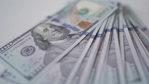 Benjamin Franklin Portrait On 100 Us Dollar Bill Close Up Stock Footage 173616570
