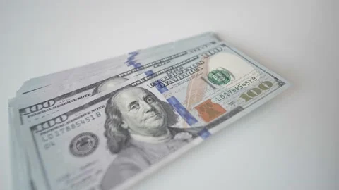 Benjamin Franklin Portrait On 100 Us Dollar Bill Close Up Stock Footage 175331459
