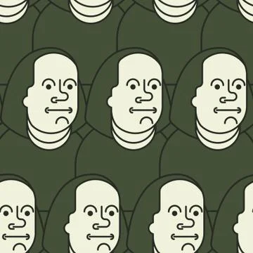 Benjamin Franklin seamless pattern on 100 dollars banknote USA Stock Illustration