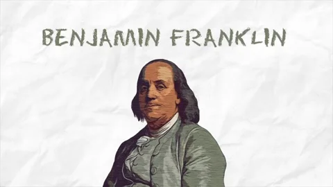 Benjamin Franklin themed video animation Stock Footage 325619468