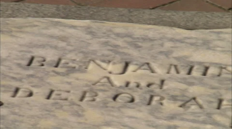 Benjamin Franklin's Tomb Stone 1 Stock Footage 28109868