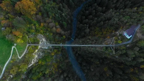 Benni Raich suspension bridge Arzl Pitzeklamm Gorge Video stock 104804553