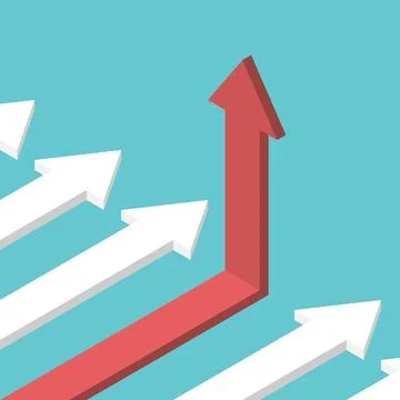 Bent arrow moving up Stock Illustration