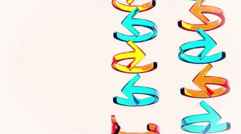 Bent arrows pattern rotating 3d render Stock-Footage 66479925