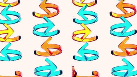 Bent arrows pattern rotating 3d render Stock Footage 66480331