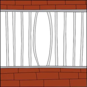 Bent cage bars Stock Illustration