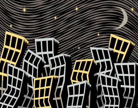 Bent city Stock Illustration