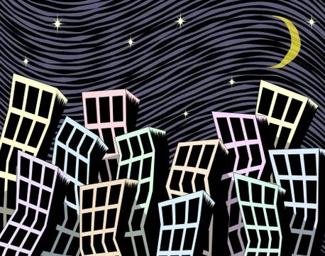 Bent city Stock Illustration