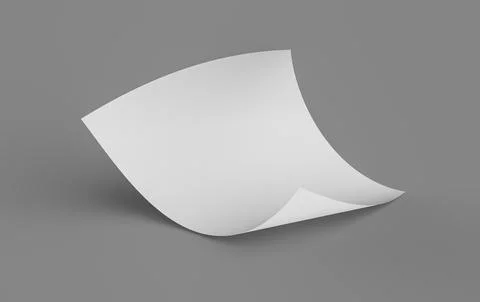 Bent empty paper sheet. empty paper Mockup A4 format paper with shadows on .. Stock Illustration