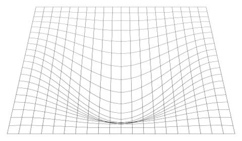 Bent grid in perspective. 3d mesh with convex distortion Stock Illustration