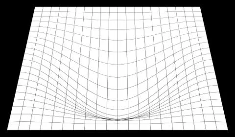 Bent grid in perspective. 3d mesh with convex distortion Stock Illustration